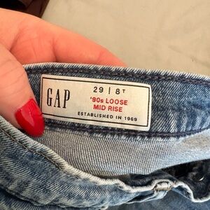 GAP Women's '90s Loose Mid Rise Jeans - Light Blue